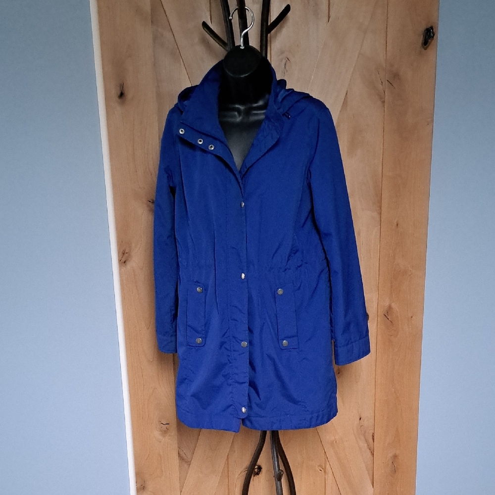 Lands' End Royal Blue Hooded Utility Jacket